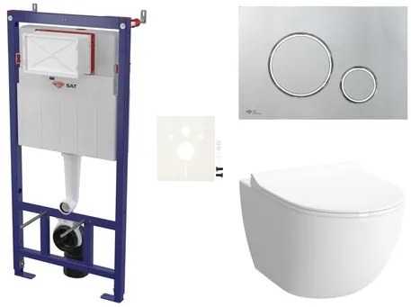 Cenovo zvýhodnený závesný WC set SAT do ľahkých stien / predstenová montáž + WC VitrA Sento SIKOSSSEN71K, 1 ks