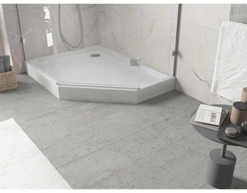 Mexen Flow+, päťuholníková sprchová vanička, ľavá, 100 x 80 cm, biela lesklá, 46P108010LH