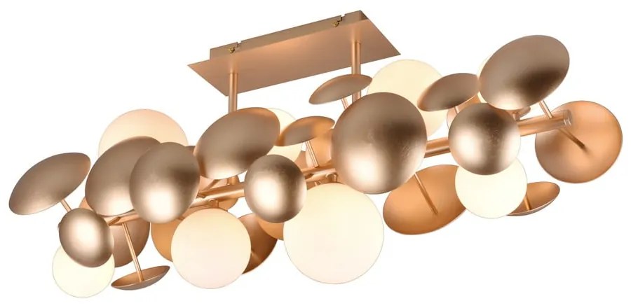 Stropné svietidlo so skleneným tienidlom v zlato-bielej farbe 76x22 cm Bubble – Trio Select