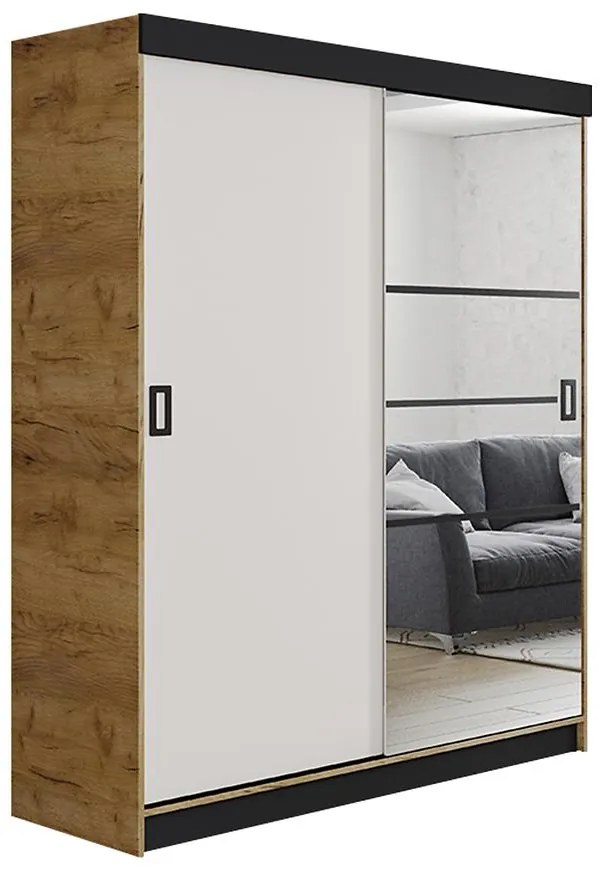 Skriňa Retro 138 6L craft / Dvierka biely