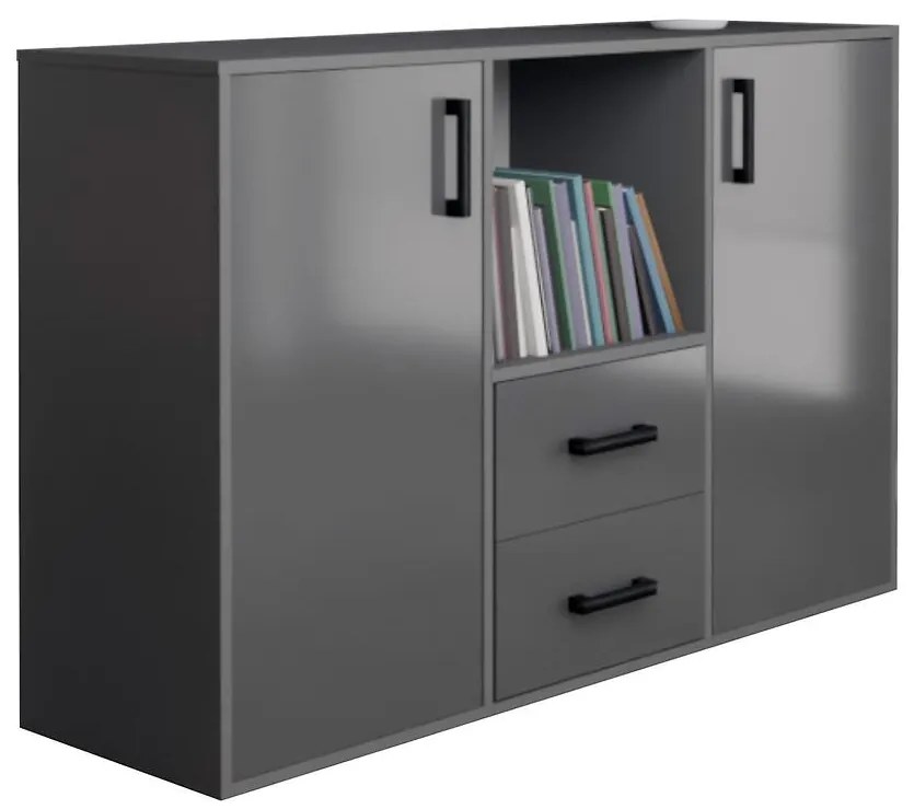 Komoda Herakles 1 sivá/sivá lesk