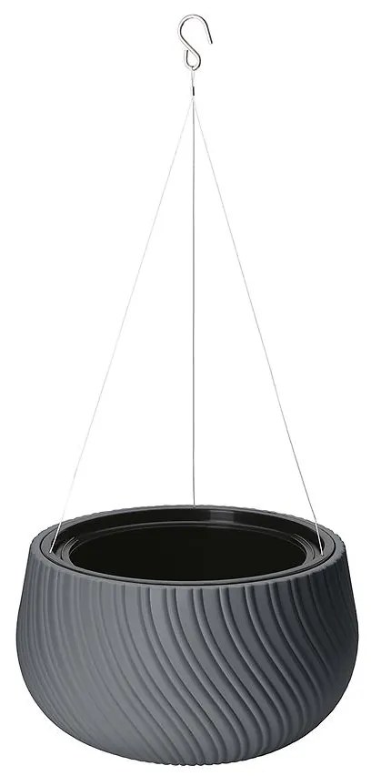 Kvetináč závesný  okrúhly  Mika 32 antracit