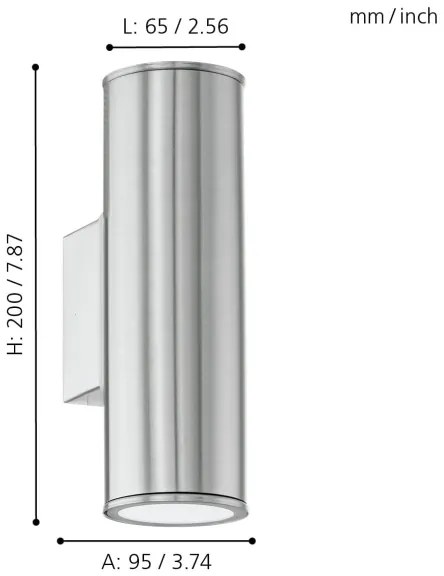 Eglo 33582 - LED RGBW Stmievateľné vonkajšie osvetlenie RIGA 2xGU10/5W/230V IP44