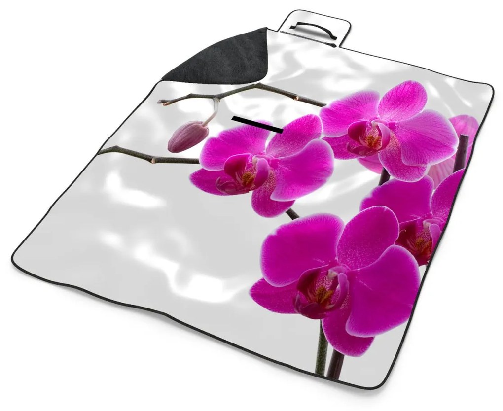 Sablio Plážová deka Fialové Orchidey: 200x140 cm