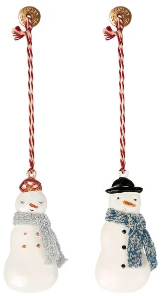 Maileg - Hračky značky Maileg Vianočná dekorácia - kovová ozdoba snehuliak