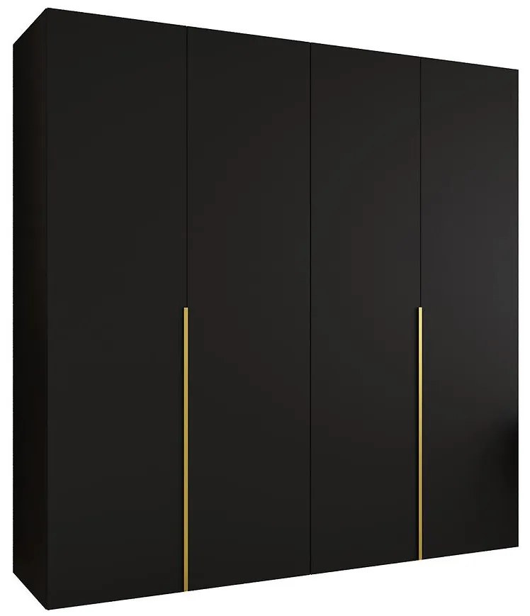 Skriňa Alicante I 200 čierna/zlatá