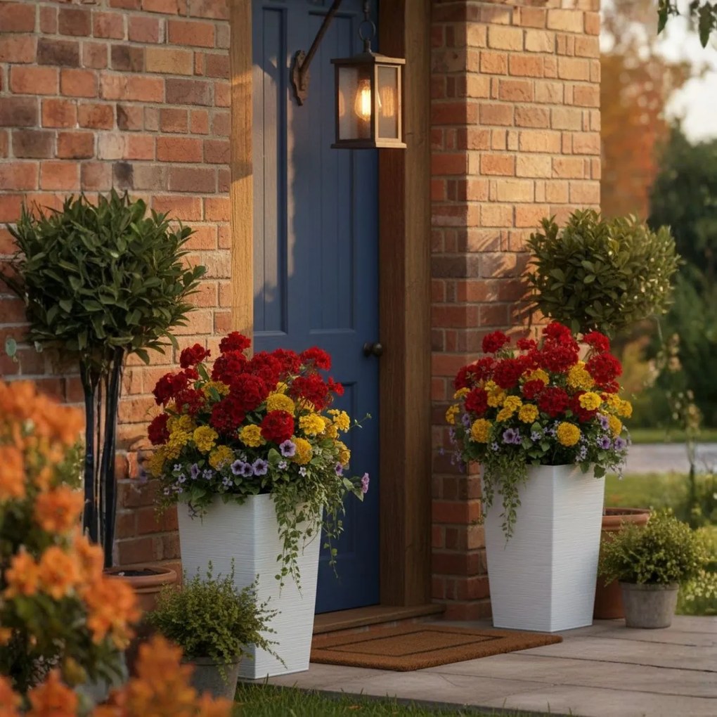 PLASTOVÝ KVETINÁČ PORTO RIFLO 46X25X25 CM BIELA