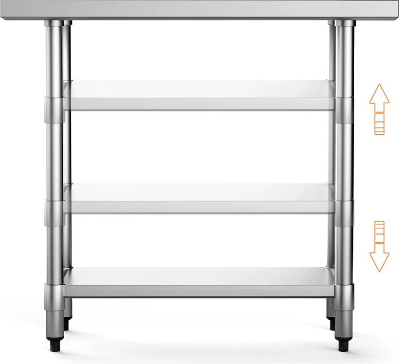 Nerezový stôl s dolnou poličkou