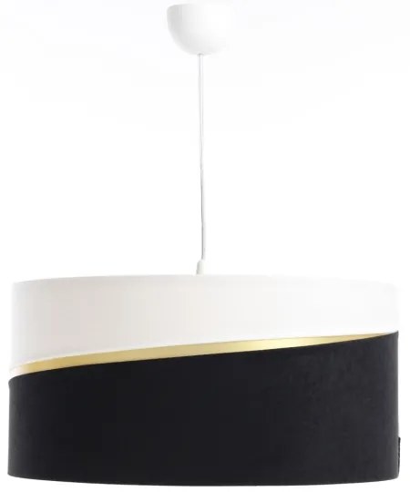 Luster na lanku SWING 1xE27/60W/230V čierna/biela/zlatá
