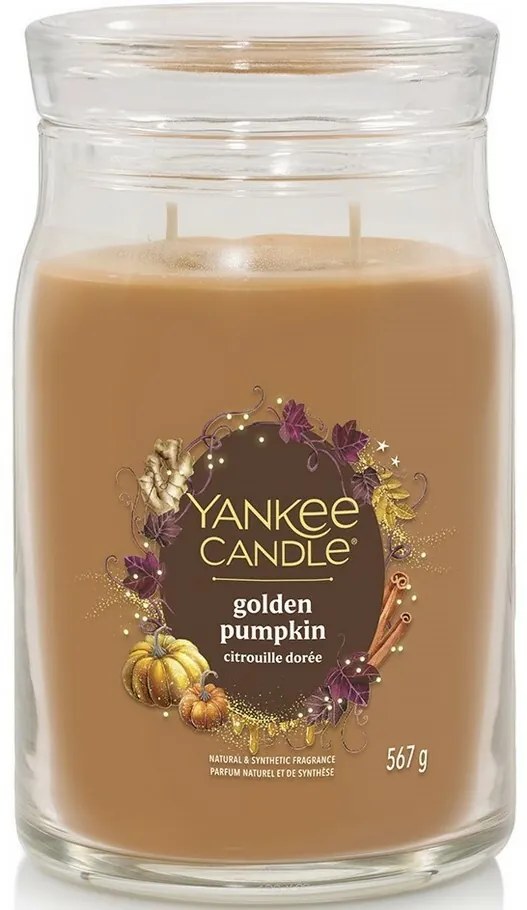 Yankee Candle Vonná sviečka veľká Signature Golden Pumpkin, 567 g, L