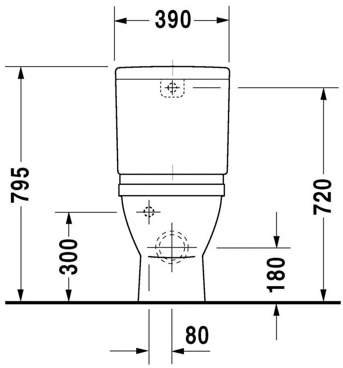 DURAVIT Starck 3 WC misa kombi s Vario odpadom, 370 mm x 395 mm x 655 mm, s povrchom WonderGliss, 01280900001