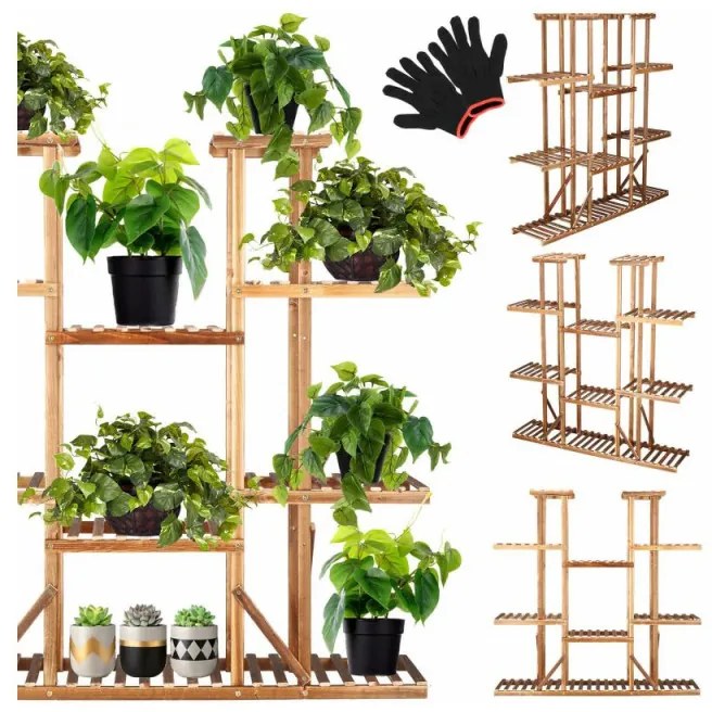 SPRINGOS Drevený stojan na kvety SPRINGOS PLANT 12