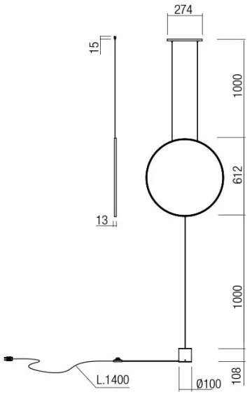 Redo 01-2197 - LED Stojacia lampa SLICK LED/19W/230V čierna