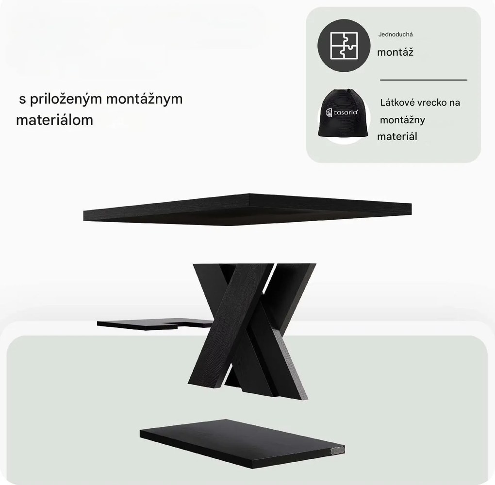 InternetovaZahrada Konferenčný stolík Detroit 90x60x45cm - čierny