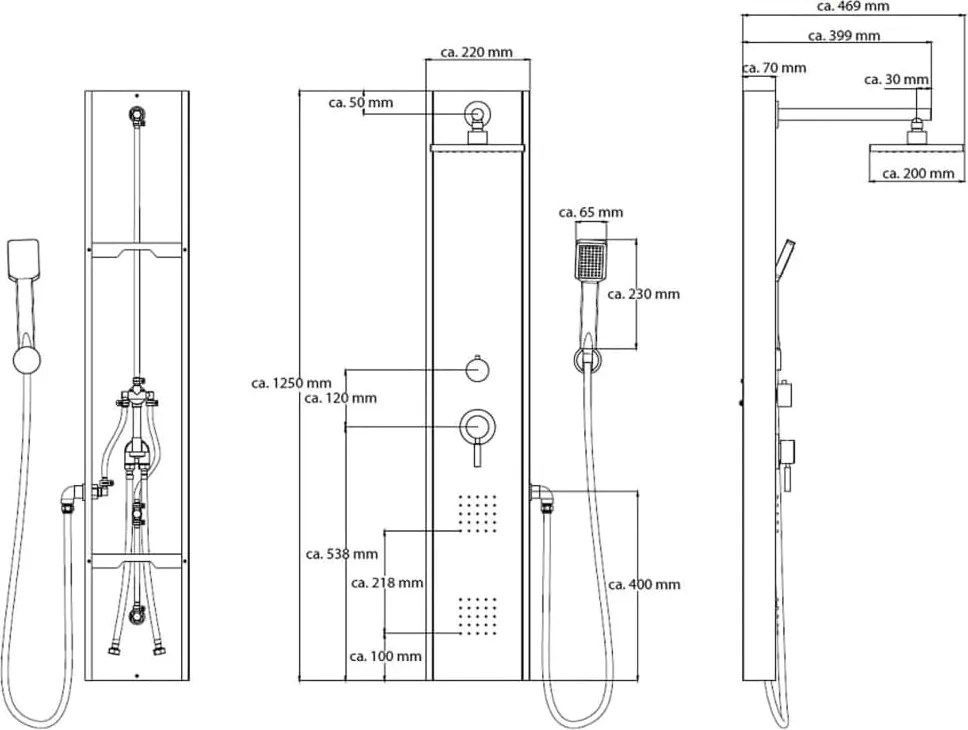 Eisl Sanitär Sprchový hydromasážny panel Tahiti 60035