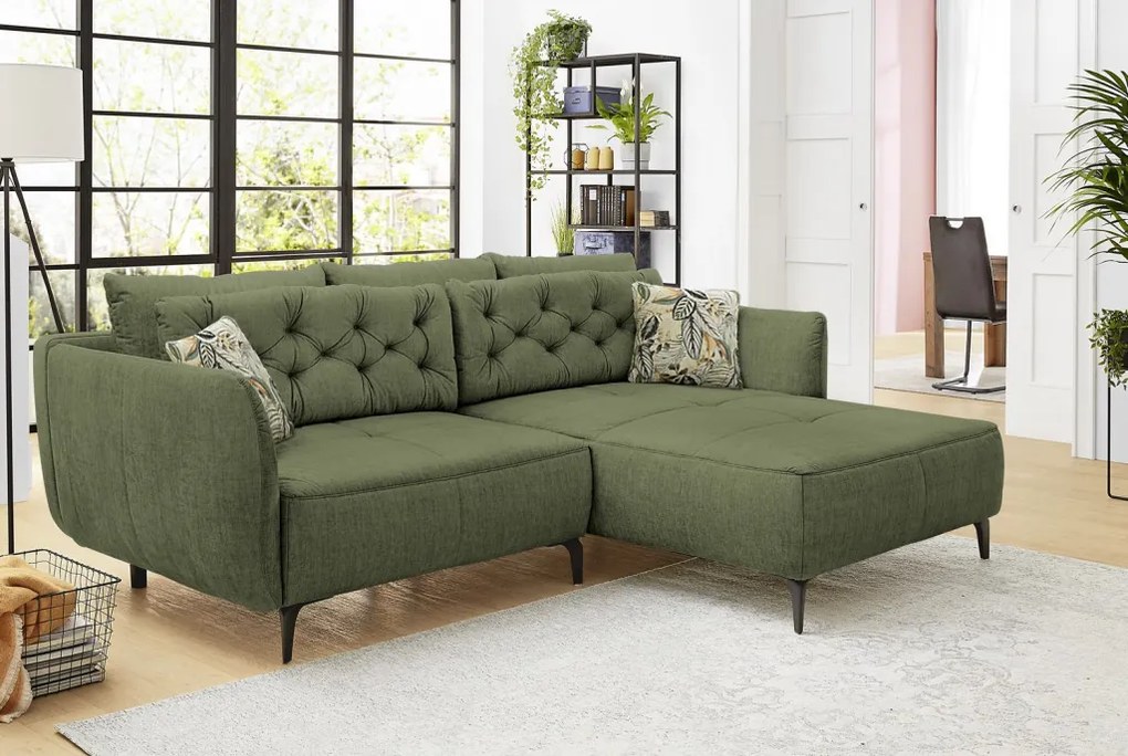 Rohová sedacia súprava Salo, zelená látka