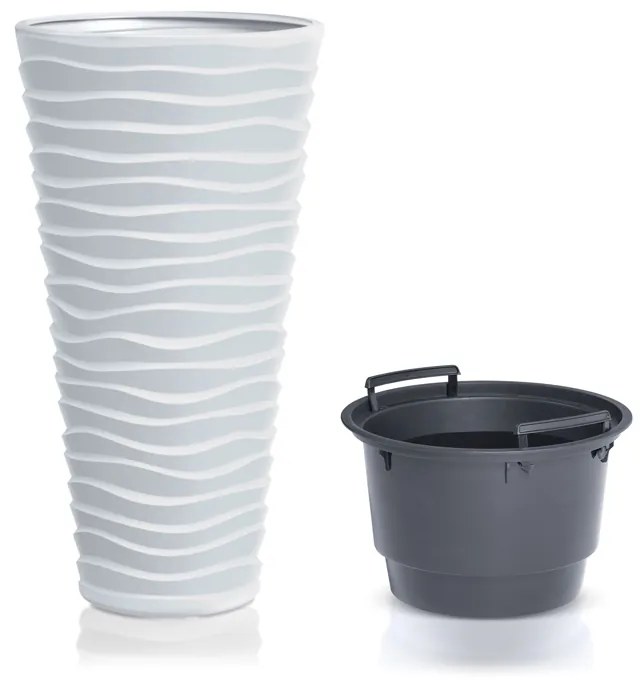 Plastový kvetináč DPSA300 29,6 cm - biela