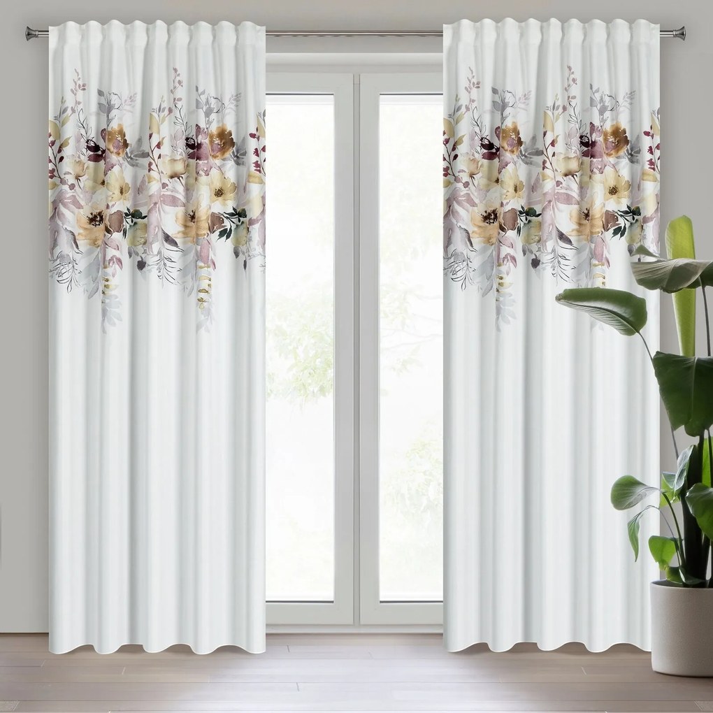 ZÁVES NA PÁSKE SENDI 140X270 CM VZOROVANÁ