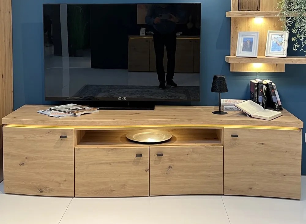 Obývacia stena Bolus, dub artisan, s osvetlením