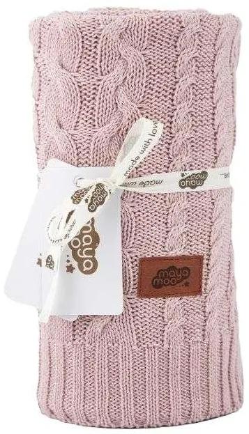 DETEXPOL -  DETEXPOL Pletená bavlnená deka do kočíka ružová Bavlna, 80/100 cm