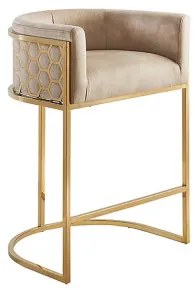 Barová stolička Elegance 47503 Zamat - Béžová - Komfort-nábytok