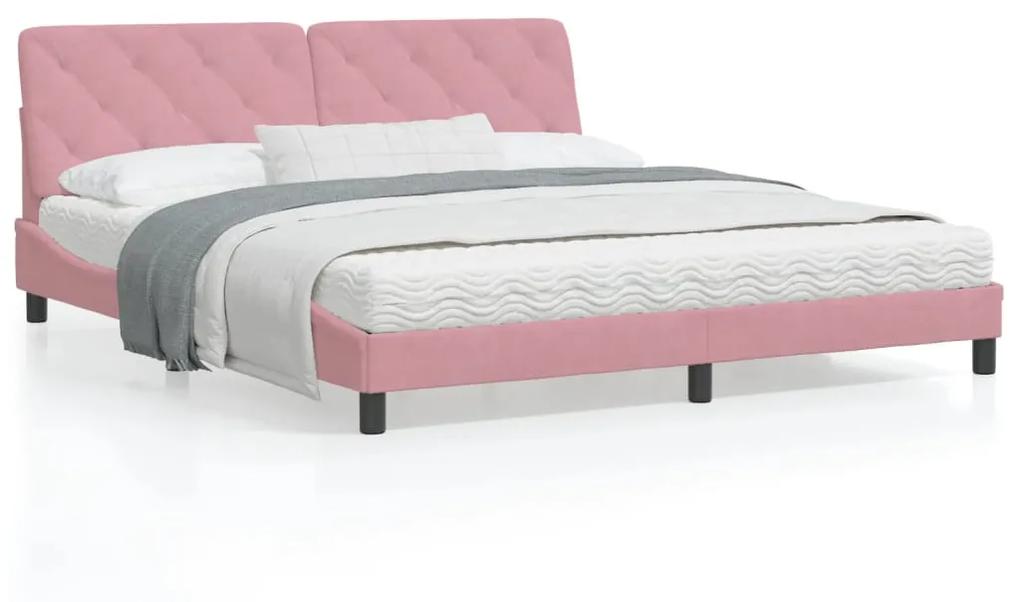 Rám postele s čelom ružový 180x200 cm zamat 3207940