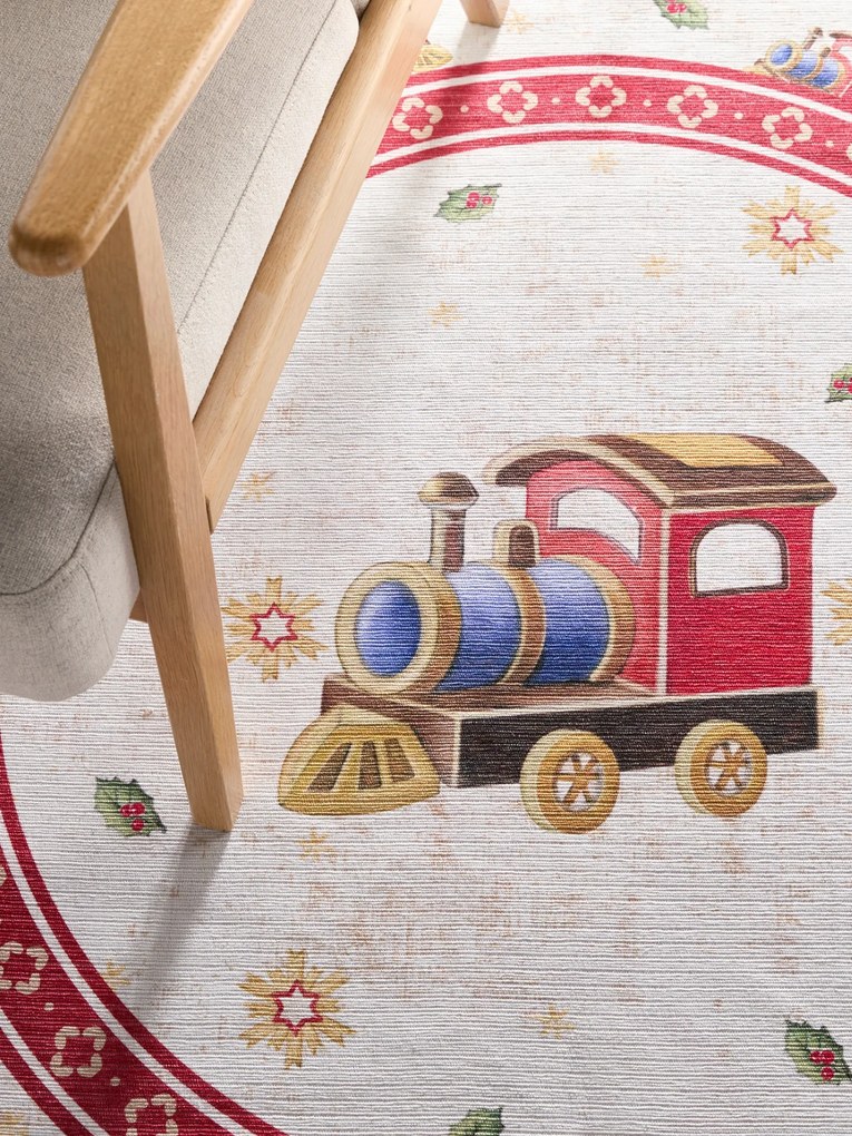 Villeroy & Boch Kusový koberec Toy's delight 106276 Cream, Red kruh, 160x160 (priemer) kruh, červená, obývacia izba