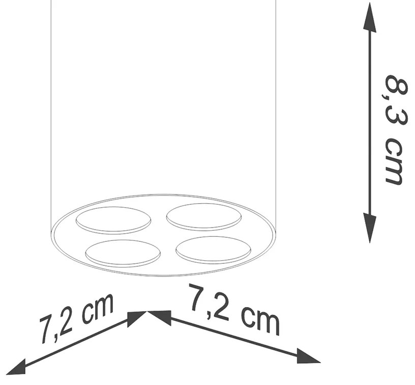 Stropné LED svietidlo Zoe, 4x LED 9w, 4000k, w