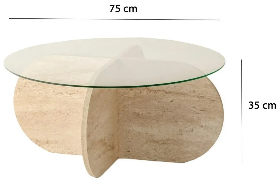 Konferenčný stolík Bubble Travertine