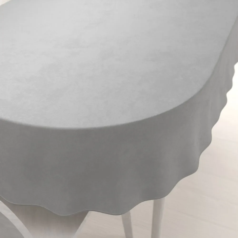 Biante Zamatový oválny obrus Velvet Prémium SVP-027 Svetlo sivý 100x140 cm