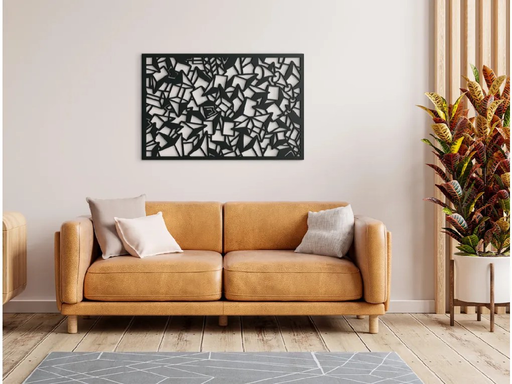 drevko Obraz z dreva Polygonalia Rozmer obrazu: 29 x 44,5 cm, Farba dekorácie: Čierna