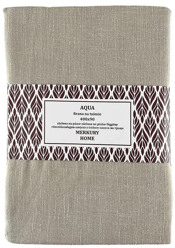 Záclona na páske  AQUA polyester béžová 400x90 Merkury Home