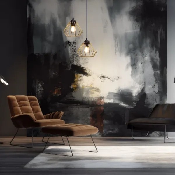 Luster na lanku CEED GOLD 2xE27/60W/230V pr. 28 cm čierna/zlatá