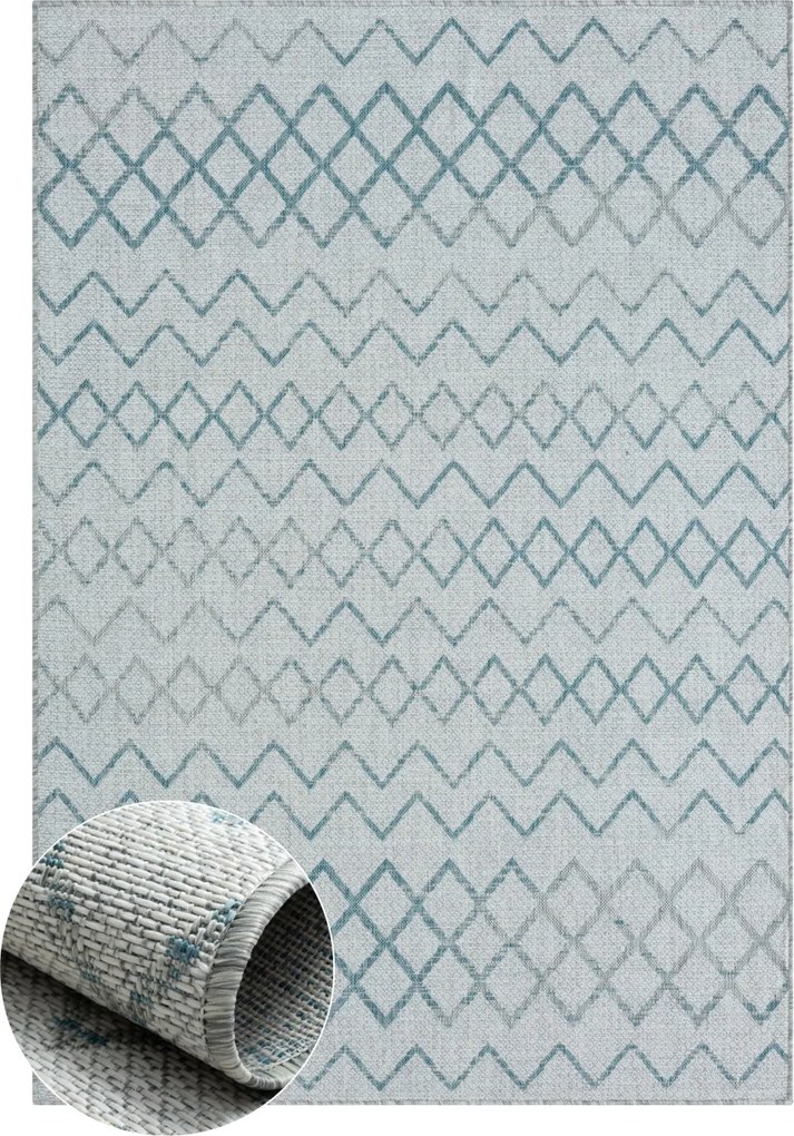 Kusový koberec Illusio grey – na von aj na doma, 160x230, modrá, chodba / predsieň, My Flair