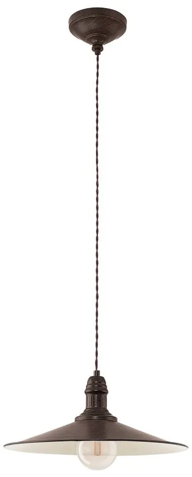 Tmavohnedé závesné svietidlo s kovovým tienidlom ø 36 cm STOCKBURY – EGLO