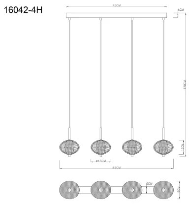 Globo 16042-4H - LED Luster na lanku AIDA 4xLED/5,75W/230V 3000K/4500K/6500K