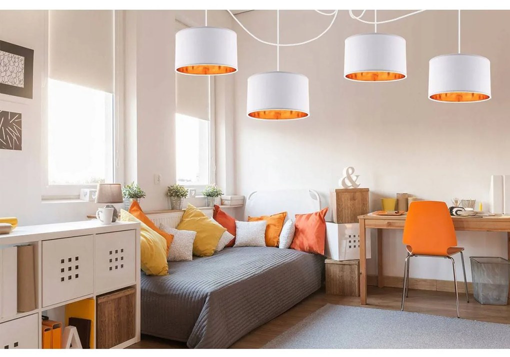 Závesné svietidlo Shade Spider, 4x textilné tienidlo (mix 6 farieb), (výber z 2 farieb konštrukcie), g