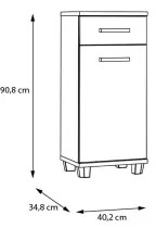 Kúpeľňová skrinka VENOM biela/dub artisan