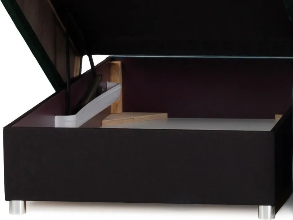 Rohová sedačka na trvalé spanie Island, tmavo zelená látka, ľavý roh