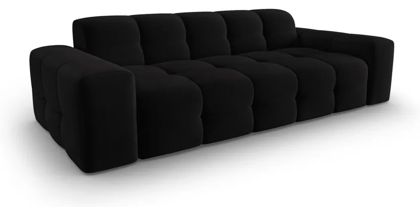 Čierna zamatová pohovka 222 cm Kendal - Micadoni Home