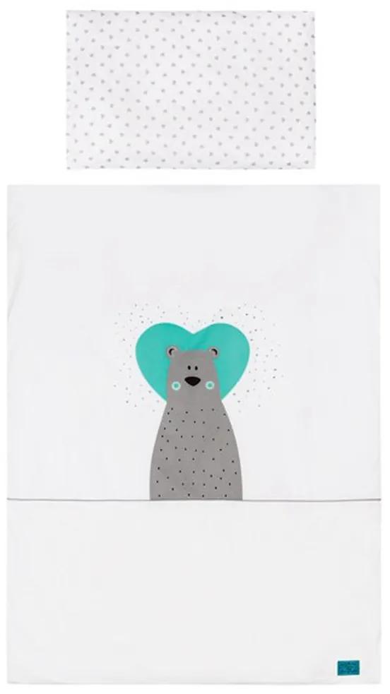 6-dielne posteľné obliečky Belisima Bear in love 100/135 tyrkysové