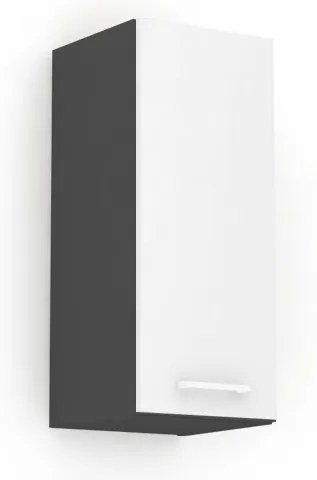 DREVONA Skrinka horná 30cm šedá biele dvierka REA ALFA 053