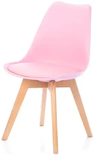 Ružová stolička BALI MARK s bukovými nohami | BIANO