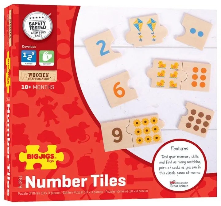 Bigjigs edukatívne puzzle počítanie