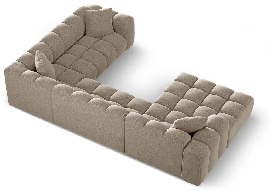 Svetlohnedá ženilková rohová pohovka (pravý roh/do tvaru "U") Treno – Cosmopolitan Design