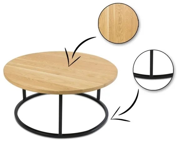 SADA 2x Konferenčný stolík OAKLOFT 38x90 cm čierna/dub