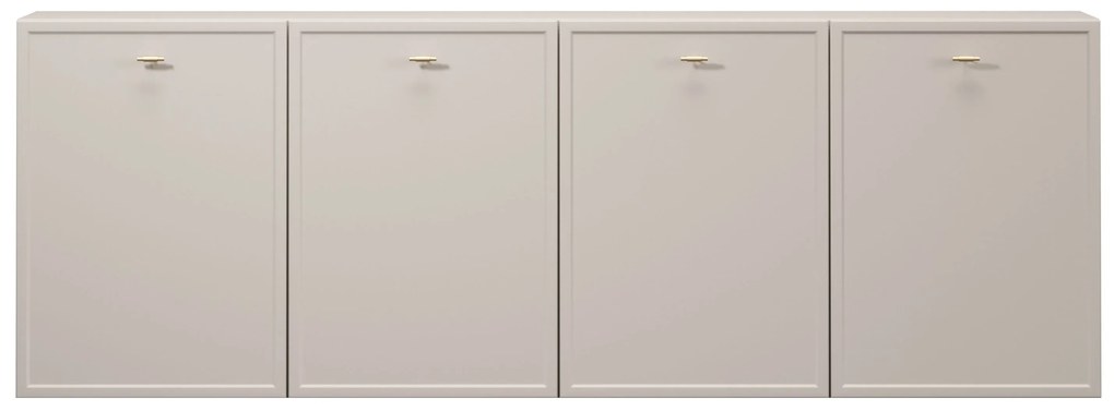 Závesná komoda Lorini 200 cm - kašmírová / zlaté úchytky T