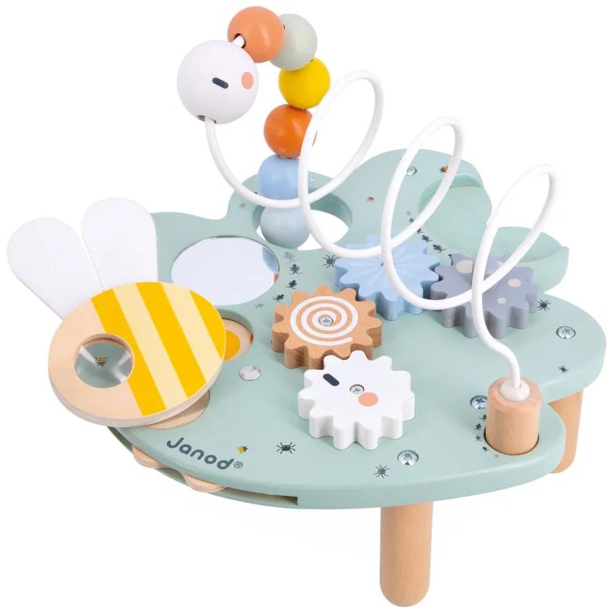 Sweet Cocoon - Drevený motorický stolček s aktivitami - List