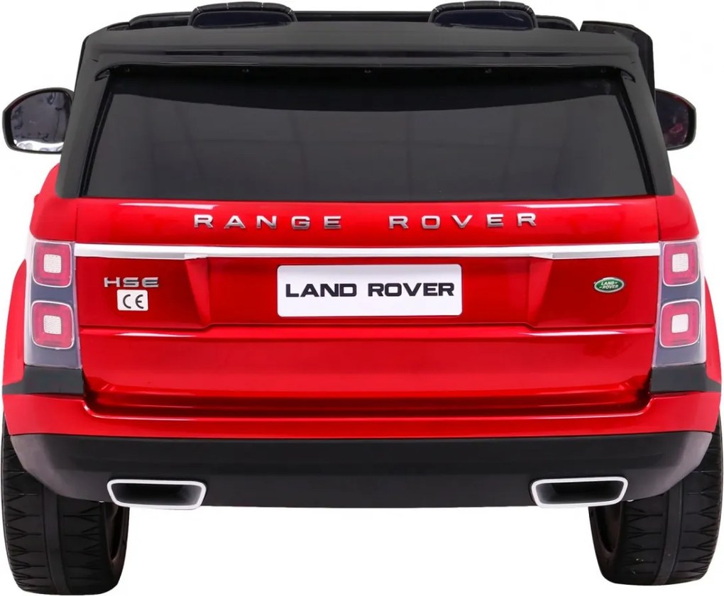 Ramiz Range Rover HSE lakované detské auto pre 2 deti červené SUV + ovládač na diaľkové ovládanie + audio panel
