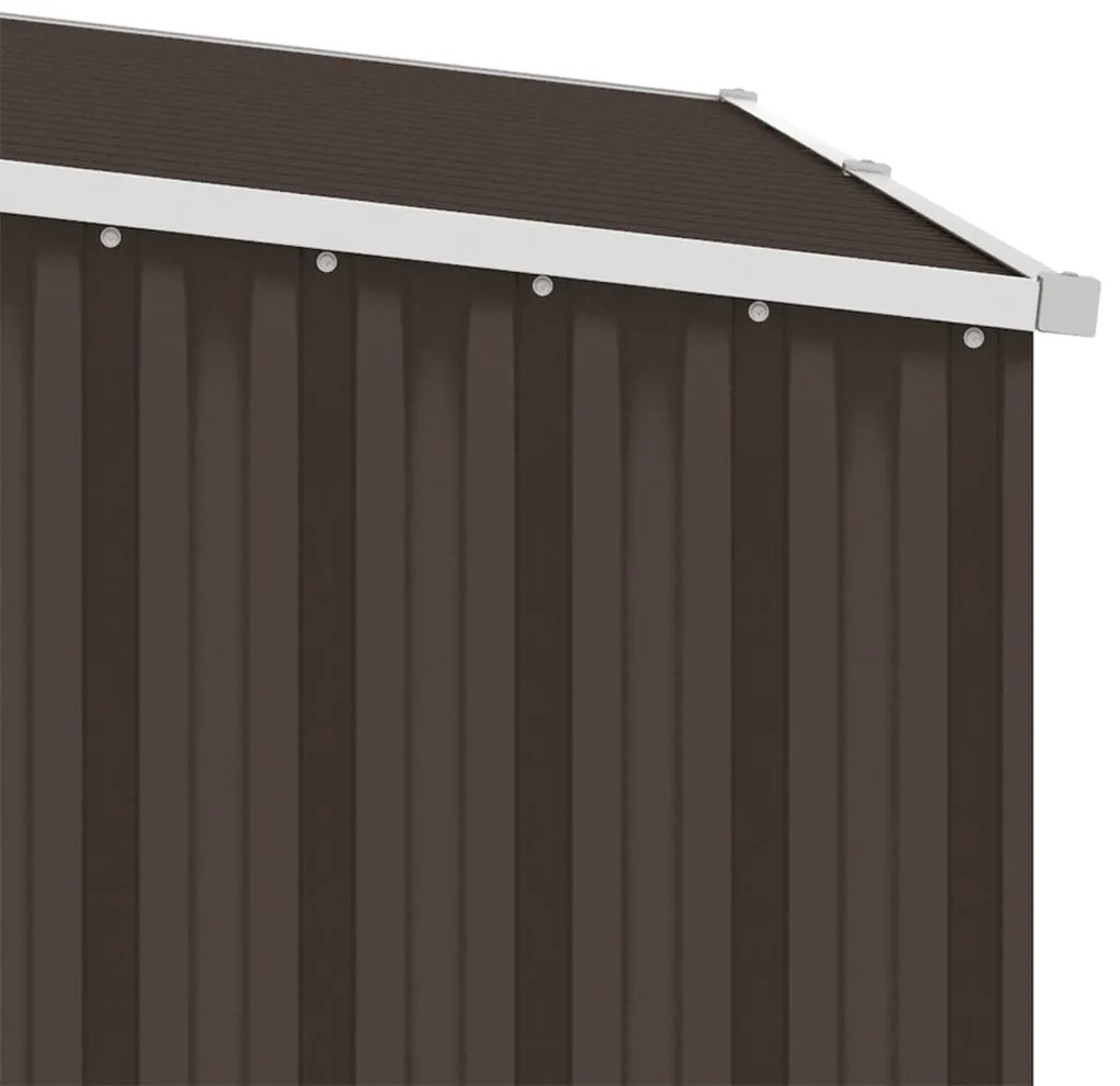 Záhradná kôlňa na palivové drevo hnedá 245x98x159 cm pozinkovaná oceľ